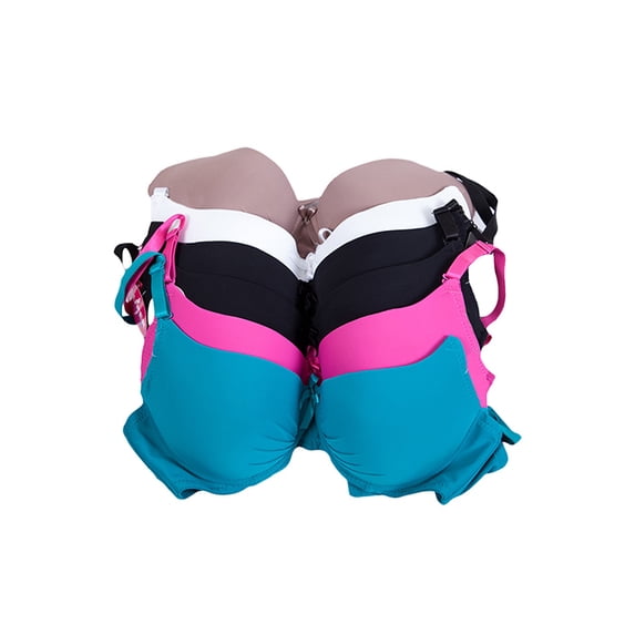 Womens Super Push Up Ruched 6 Piece Bra Set