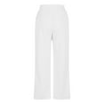 thumbnail image 4 of Inleife Ladies' Casual Pants Wide Leg Drawstring Color Blocked Pocket Pants Long Pants for Women, 4 of 5