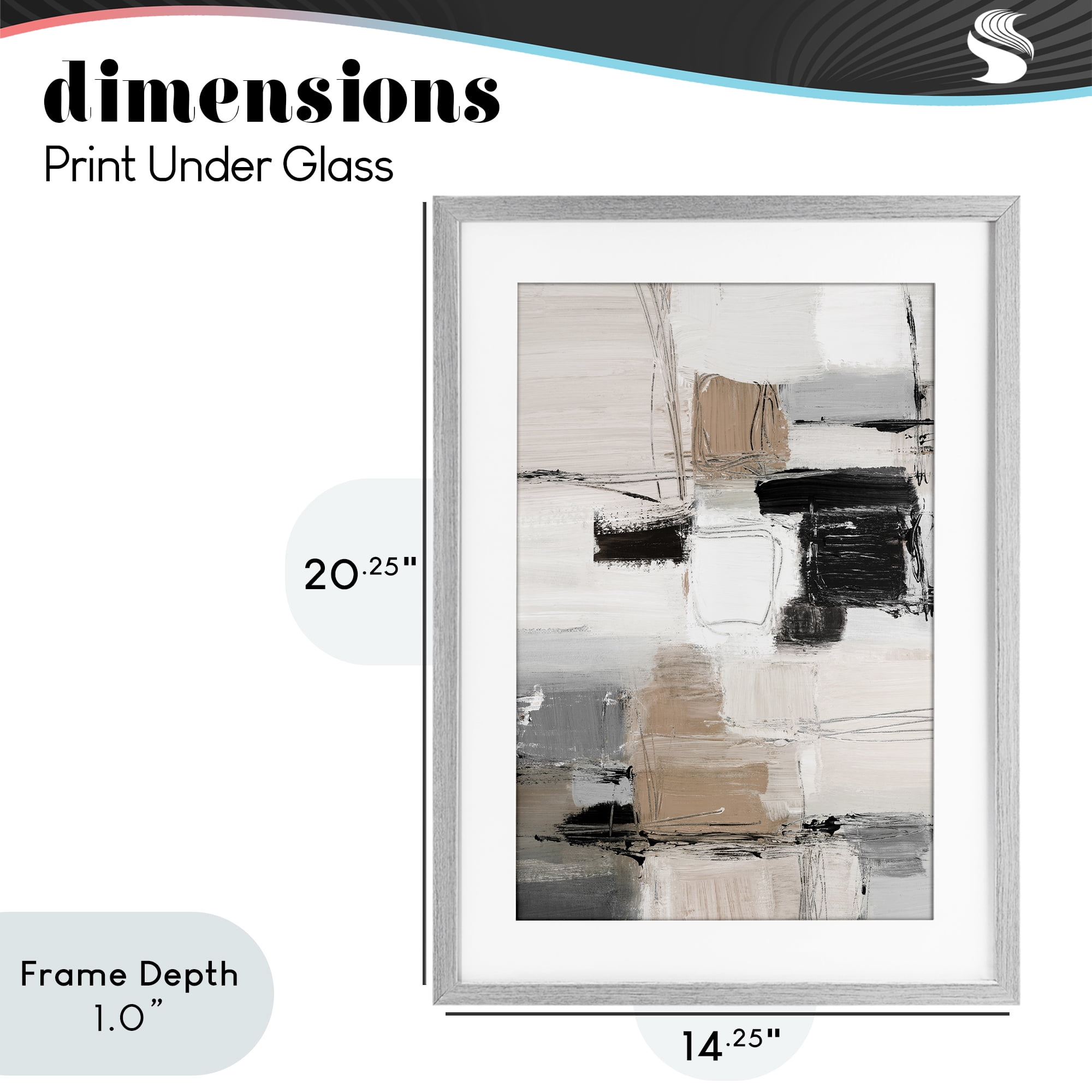 Stupell Industries Contemporary Neutral Variety Gray Framed Print Under Glass, design by Lanie Loreth