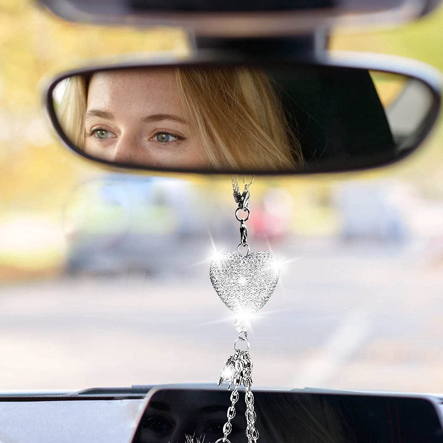Ornements De Voiture,Mignon Chien Carlin Pendentif Miroir De Voiture Rétroviseur Ornements Suspendu De Voiture Miroir De Voiture Accessoires Cadeaux D'anniversaire Décoration Charme Voiture Suspendu