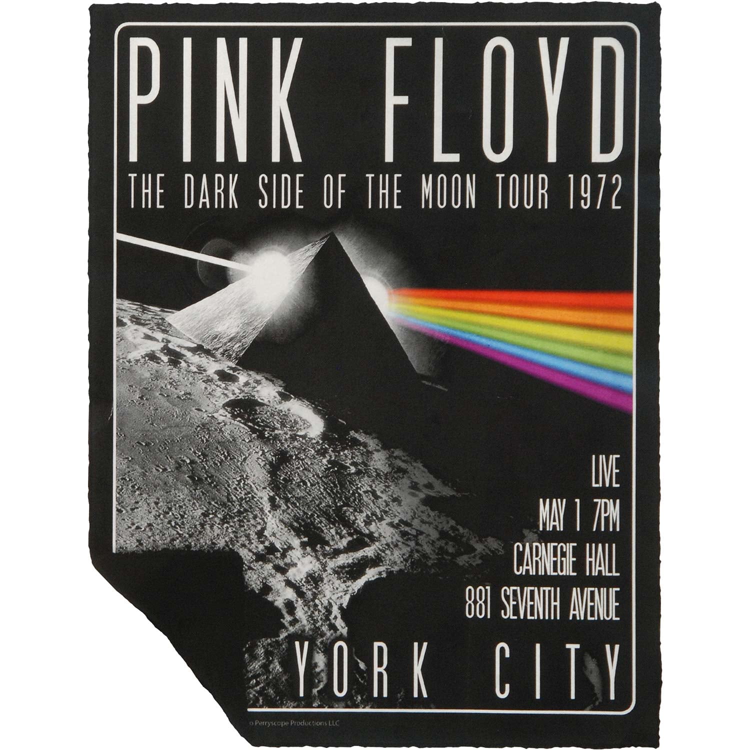 New Pink Floyd 1972 Tour Poster Fleece Sherpa Back Gift Throw Blanket Dark Side 
