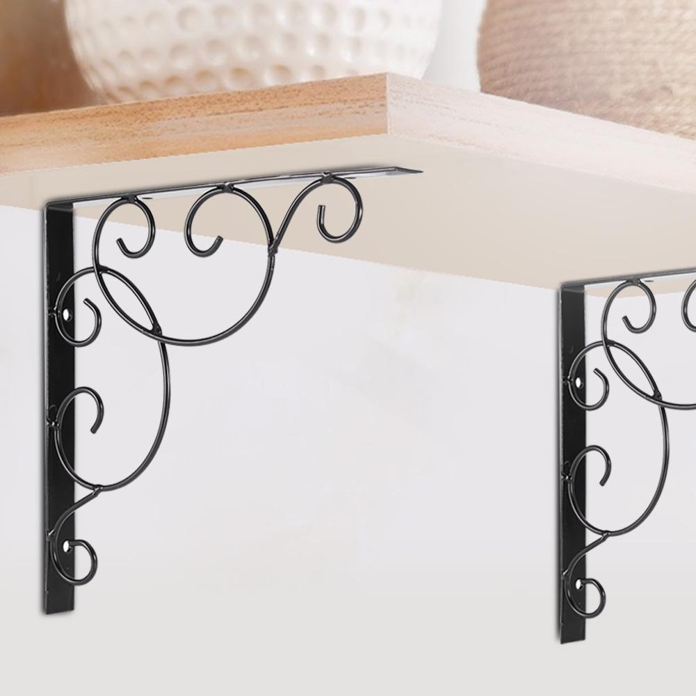 OTVIAP 2Pcs Antique Style Rustproof Iron Wall Mounted Shelf L Shaped