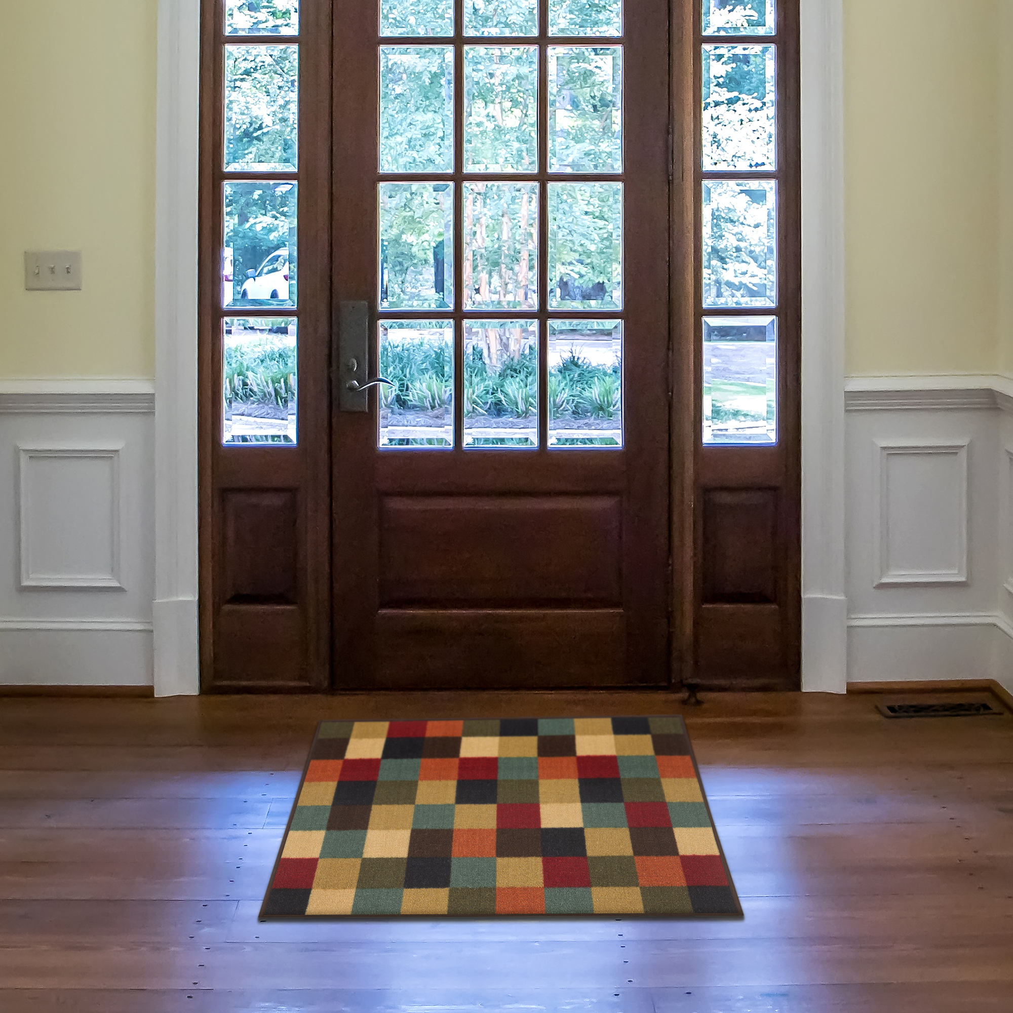 Ottomanson Basics Collection Non-Slip Rubberback Checkered 2x3 Indoor Area Rug  Entryway Mat, 2 ft. 3 in. x 3 ft., Black Checkered BSC2013-2X3 - The Home  Depot