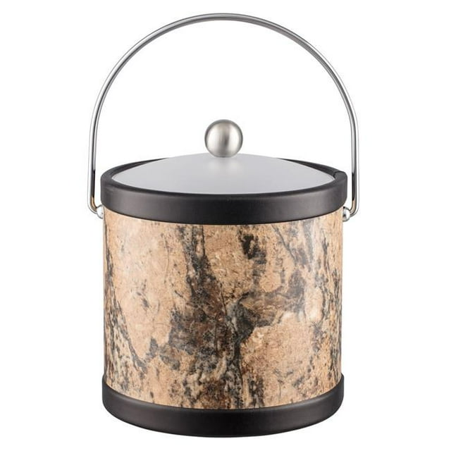 Kraftware 55266 3 qt. Ice Bucket with Bale Handle & Acrylic Lid, Russet Stone