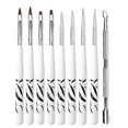thumbnail image 1 of 9pcs Nail Art Tools Polish Gel Liner Pen Nail Painting Pen Stainless Steel Cuticle Pusher & Trimmer Kit, 1 of 5