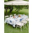 thumbnail image 4 of Outdoor Tablecloth with Umbrella Hole for Patio/Picnic/Party/Camping, Country Floral Waterproof Table Cloth Rectangle Table Cover Washable, Spring Watercolor Botanical Flowers Blue Green (52"x 70"), 4 of 9