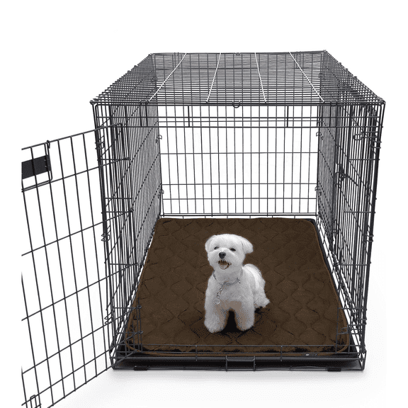 Washable Padded Crate Mats for Dogs | 47” x 29” Pad, Fits 48-inch Kennels | Leakproof, Waterproof Bottom, Plush Pet Beds