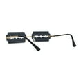 thumbnail image 4 of Razor Blade Shape Funky Hipster Rimless Sunglasses Gold Black, 4 of 4