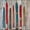 Colorful Rustic Skis, variant on Elephant Stock Red Skis Wall Art - Horizontal Canvas Wall Art - Living Room Wall Decor - Sports Canvas - Blue And White Decor - 12" x 8"