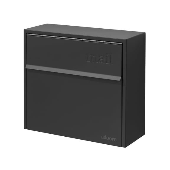 Adoorn Wall Mount Mailbox - Small, Anti-Theft Locking Mailbox, Weatherproof Mailboxes for Outside The House, 13.5" H x 15" L x 5.5" D (Black)