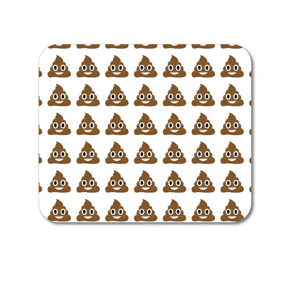 DistinctInk Mouse Pad - 1/4" Foam Rubber - Poop Emoji Pattern