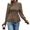 thumbnail image 1 of Blusa de cuello redondo para mujer, Top informal de moda, transpirable, elegante, de manga larga para ir de compras y trabajar, 1 of 6