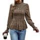 thumbnail image 2 of Top elegante de manga larga, blusa de mujer con cuello redondo, blusa femenina de manga larga, blusa de mujer True Excellence, 2 of 6