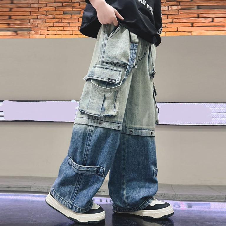 Vividxx Boys Cargo Jeans For Outdoor Play Comfortable Straight Leg