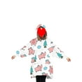 thumbnail image 3 of goowrom Family Cartoon Digital Printing Lamb Wool Warm Hooded Blanket, 3 of 9