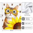 thumbnail image 3 of 2 Pcs Funny Kitchen Towels,Cat with Glasses and Sunflower Microfiber Dish Towels,Kitchen Tea Towels,Kitchen Towel Set (18" X 26"), 3 of 3