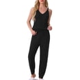 thumbnail image 2 of Conjunto de pijama de felpa esponjosa sin mangas para mujer INSPIRE CHIC, pantalones jogger gruesos, ropa de casa, pijamas XL negro, 2 of 5