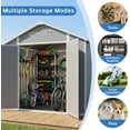 thumbnail image 4 of 8x6 FT Outdoor Storage Shed with Floor,Lockable Double Doors, Ramp,Windows & Vents - Waterproof Garden Tool Shed,All-Weather Garden House,for Backyard,Garden,Poolside,Bike,Lawn Mower,Patio Furniture, 4 of 8
