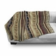 thumbnail image 3 of Tribal Soft Flannel Fleece Throw Blanket, Striped Pattern with Vertical Wavy Stripes and Geometric Abstract Ornaments, Cozy Plush for Indoor and Outdoor Use, 70" x 90", Multicolor, by Ambesonne, 3 of 6