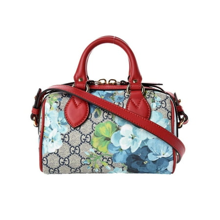 Gucci GG Supreme Floral Printed Canvas Mini Boston Crossbody Bag