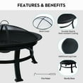 thumbnail image 4 of Red Mountain Valley 30" Steel Outdoor Wood Burning Fire Pit for Patio Backyard BBQ with Spark Screen, Cover and Poker, 4 of 10