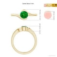 thumbnail image 5 of ANGARA Natural Semi Bezel-Set Solitaire Round Emerald Bypass Engagement Ring in 14K Yellow Gold for Women (Size-5.5mm) | May Birthstone, Anniversary, Jewelry Gift for Women | Natural Emerald Ring, 5 of 10