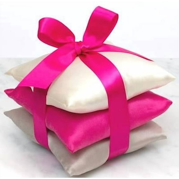 HOT PINK ElizabethW Silk Sachet Ribbon Tied Set of 3