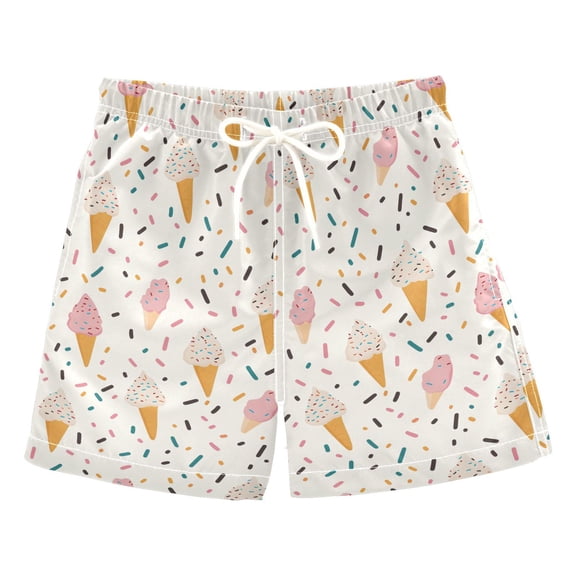 joogoo Boy Swim Trunks Cartoon Ice Cream Bathing Beach Board Shorts M