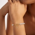 thumbnail image 6 of TURANDOSS White, Pearl Inital Bracelet, Gold Plated, 6 of 6