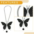 thumbnail image 4 of 1 Pcs Artificial Crystal Butterfly Car Rear View Mirror Pendant Accessories Car Hanging Ornament Black, 4 of 6
