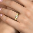 thumbnail image 4 of Gem Stone King 10K Yellow Gold Peach Morganite and Green Peridot Engagement Ring for Women | 1.60 Cttw | Oval 8X6MM | Gemstone October Birthstone | Size 6, 4 of 6