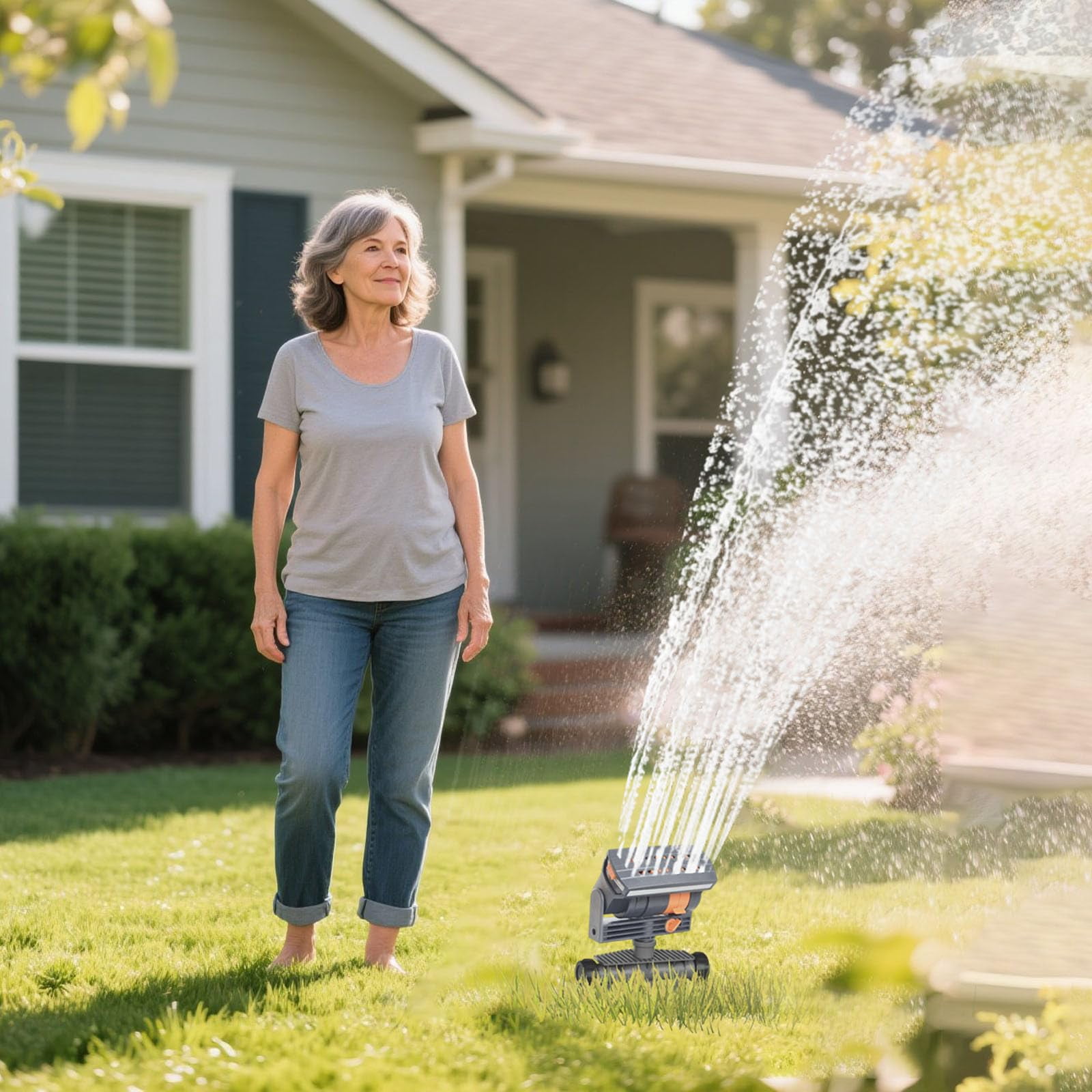 Garden Sprinkler Set,Tripod Sprinkler,Upgraded Small Oscillating Sprinklers,Watering Wide Coverage,Sprinklers for Yard Grass Garden