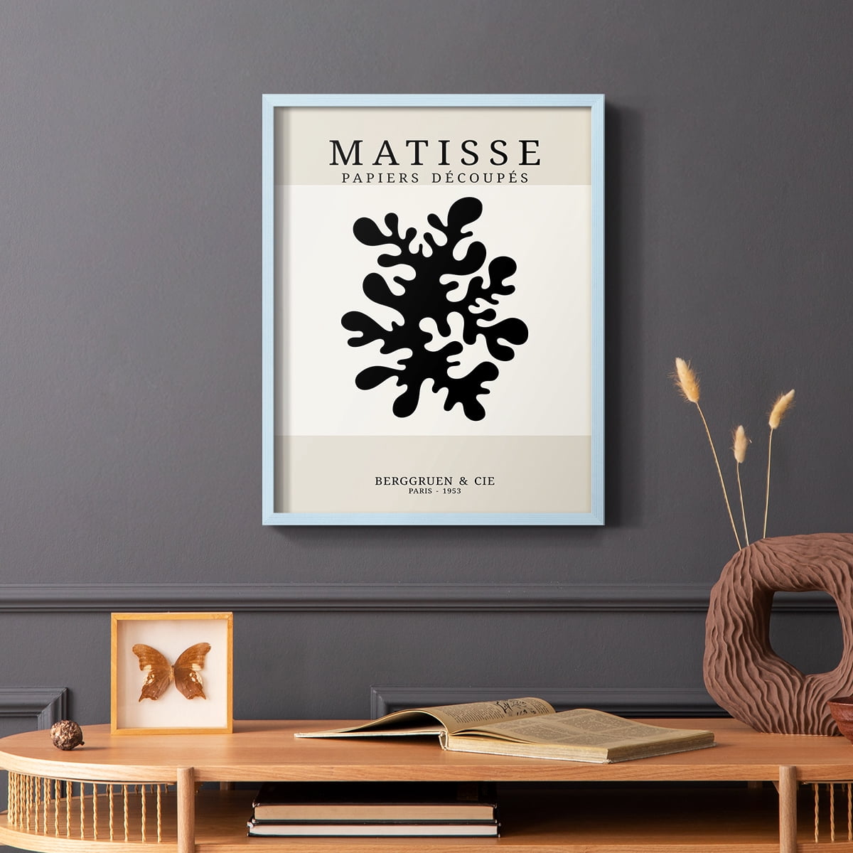 Matisse CDXV in Blue Solid Wood Framed Print No Nail Hanging