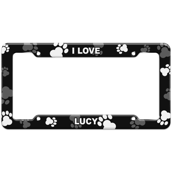 I Love Name - Lucy - Plastic License Plate Frame