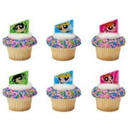 powerpuff girls saving the world cupcake rings - 24 pc