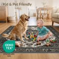 thumbnail image 4 of ODIKA 3'x5' Ultra-Soft Throw Mat, Oriental Boho Floral Medallion With Ornate Vintage Scroll Border None Washable, Bare feet friendly, Easy Care Indoor rug for Bedside, Vanity, 4 of 7