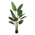 thumbnail image 2 of Monarch Specialties I 9570 - Artificial Plant, 60" Tall, Bird Of Paradise Tree, Indoor, Faux, Fake, Floor, Greenery, Potted, Decorative, Green Leaves, Black Pot, 2 of 4