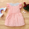 thumbnail image 3 of Baby Girl Clothes Baby Girl Dress Ruffle Sleeve Polka Dots Collar Dress Baby Girl Summer Dress Cute Bowknot Pink Dress 18-24 Months, 3 of 7