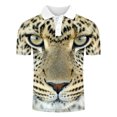 thumbnail image 1 of Blusa de manga corta con estampado de cuello vuelto para hombre Pompotops  oipoqjl24639, 1 of 3