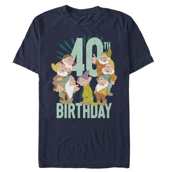 Men's Snow White and the Seven Dwarfs 40th Birthday Graphic Tee Navy Blue X Large