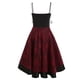 thumbnail image 5 of ICHUANYI Clearance Women Halloween Vintage High Grade Cami Bandage Lace Up High Low Dress(Red, M) ICHUANYI WER2023080814289, 5 of 7