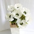thumbnail image 4 of 7PCS Anemone Artificial Flowers Real Touch Silk Flower Wedding Bride Bouquet DIY Home Decor (White), 4 of 4