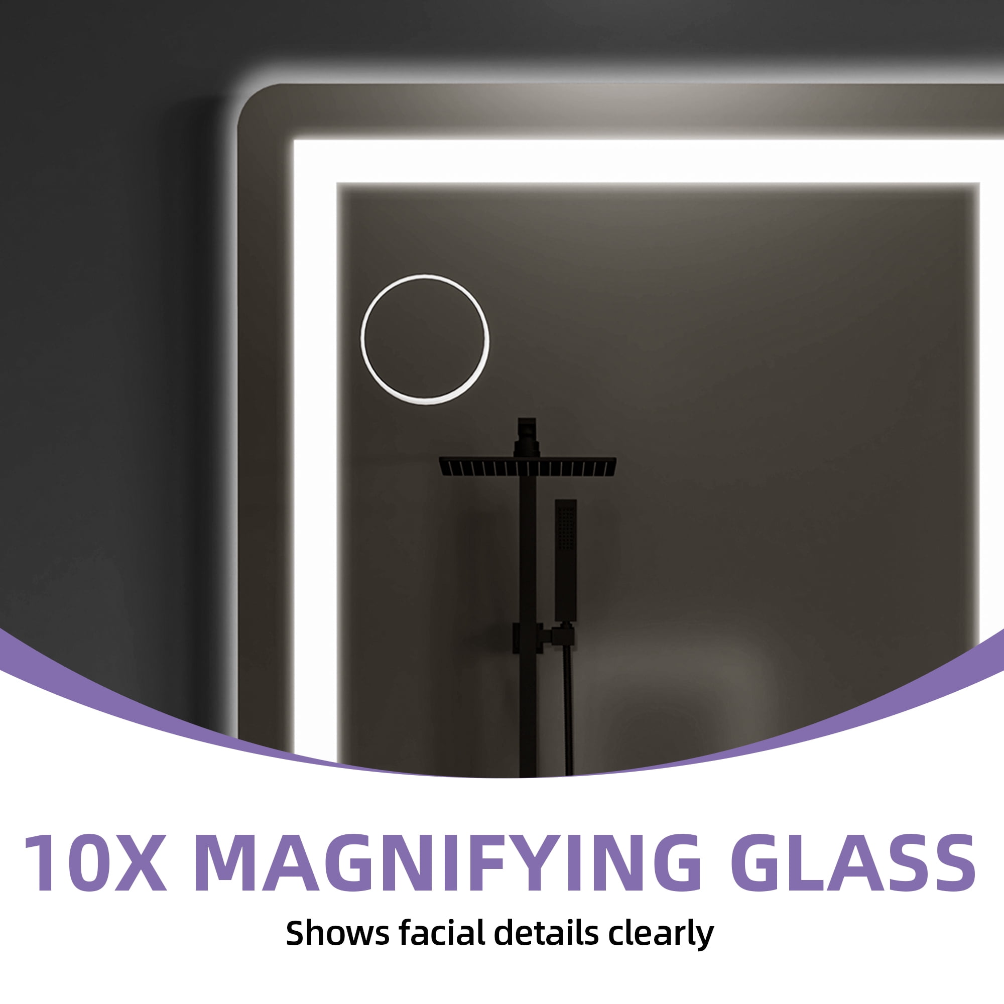 Uforic 24"X32" LED Bathroom Mirror with Front Light and Backlit,3 Colors Dimmable Adjustable LED Wall Mounted Mirror, Horizontal