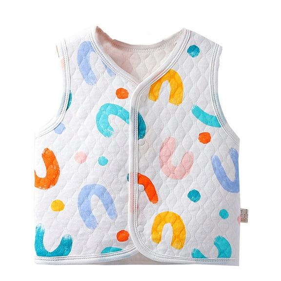 Lkhaha Essentials Girls Toddlers Jacket Solid Cow Print Sleeveless Thermal Vest Button Up Tank Trendy Clothes Size 3-4 Years