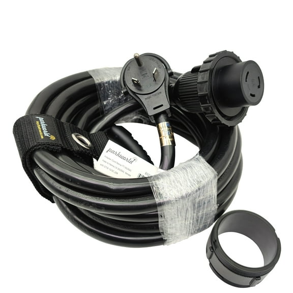Parkworld 692187 RV Shore Power 30A Extension Cord Adapter TT-30P to L5-30R (25FT)