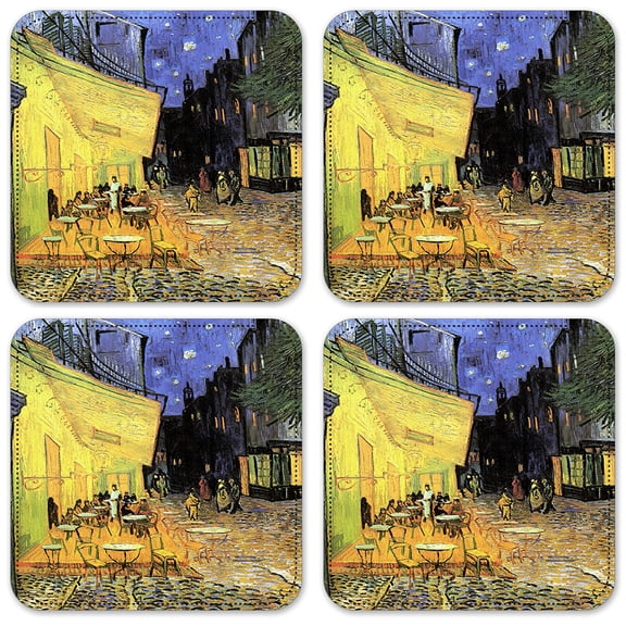 Vinyl Drink Coasters - Set of 4 - Van Gogh: Café Terrace