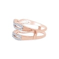 thumbnail image 3 of AFFY 0.60CT Moissanite Diamond Double Infinity Chevron Enhancer Wrap Guard Ring in 18K Rose Gold over Silver-10.5, 3 of 6