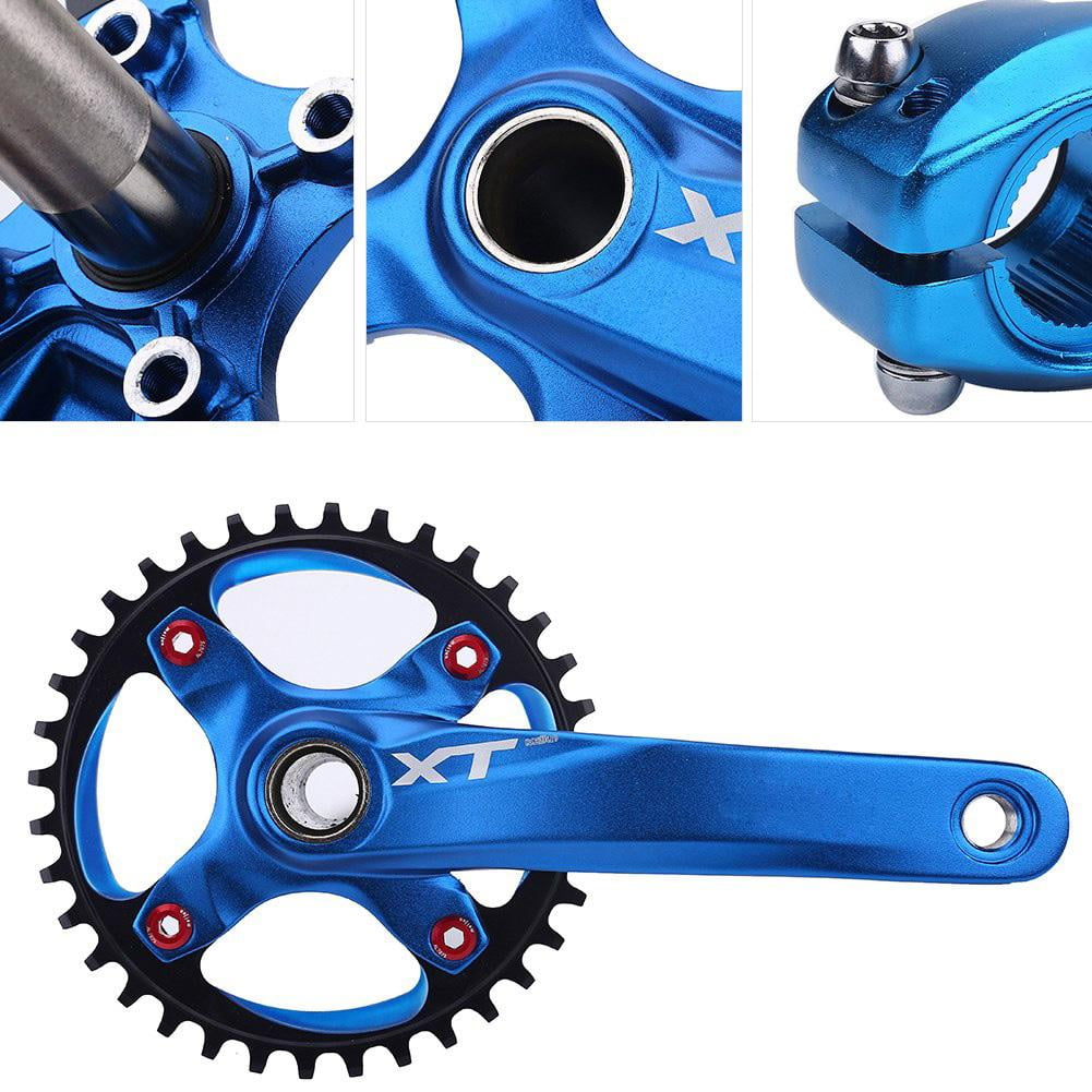 Bike Crankset Aluminum Alloy Integral Single Speed Crank Arm Accessory for Mountain Bike Cycling