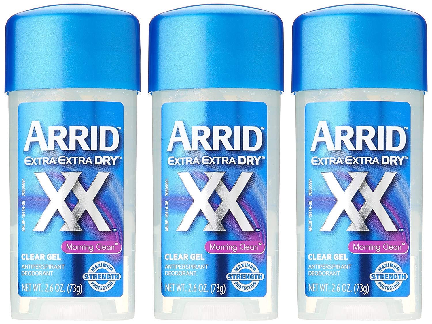 Arrid Extra Dry Antiperspirant and Deodorant Clear Gel Morning Clean 2.6 Oz. (Pack of 3)