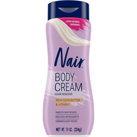 Nair Body Cream, Hair Removal Cream with Rich Cocoa Butter and Vitamin E for Body, 7.9 oz